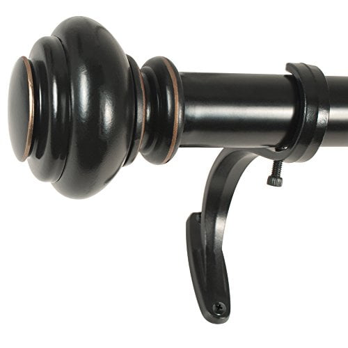 Bronze Adjustable Curtain Rod with Finial, 18-36 Inches