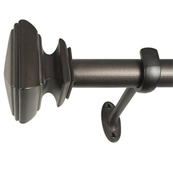 Decopolitan 7/8" Diameter Square Adjustable Curtain Rod Set