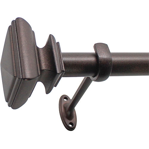 Decopolitan 7/8" Diameter Square Adjustable Curtain Rod Set