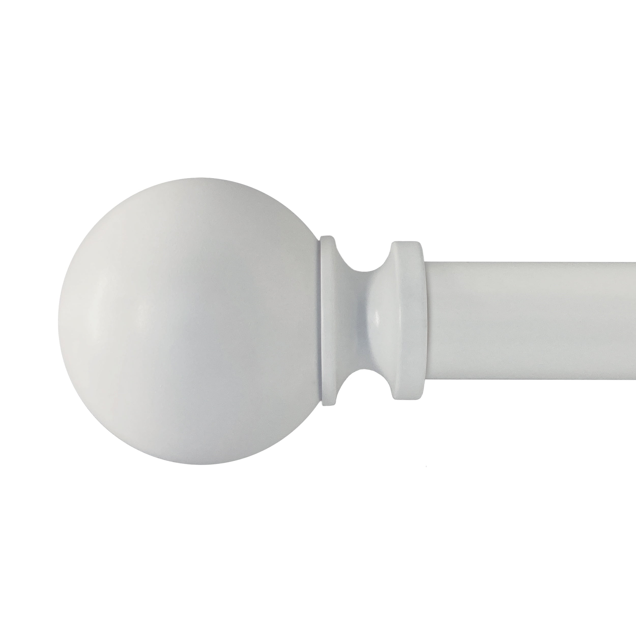 Decopolitan Artichoke 72 in. - 144 in. Single Curtain Rod in Antique White with