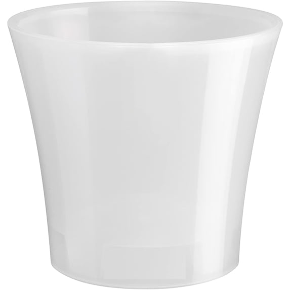 Decopots Plastic Round Modern Flower Pot with Drainage Planter, Transparent, 5.5"