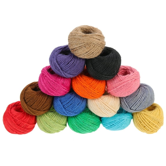 Decor 15 Rolls DIY Craft Jute Twine Natural Threads Colored Gift
