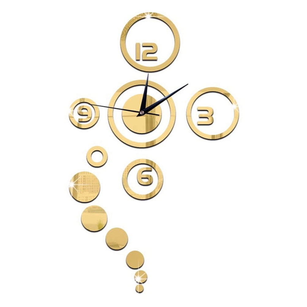 Decor 3d Clock Wall for Home Acrylic Room Household Plastic