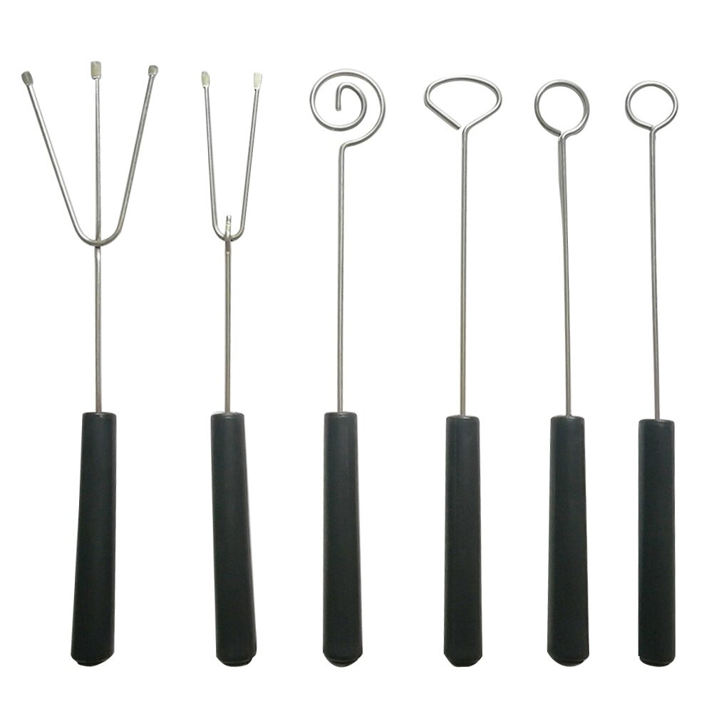 Decor 6 PCS Chocolate Fondue Pot Set Truffle Dipping Tools Fork