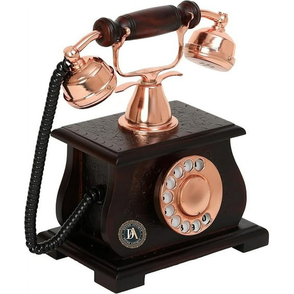 Decor Antique Tabletop Decorative Royal Phone, Non-Functional Replica Telephone, 1 Count, Brown Copper Finish