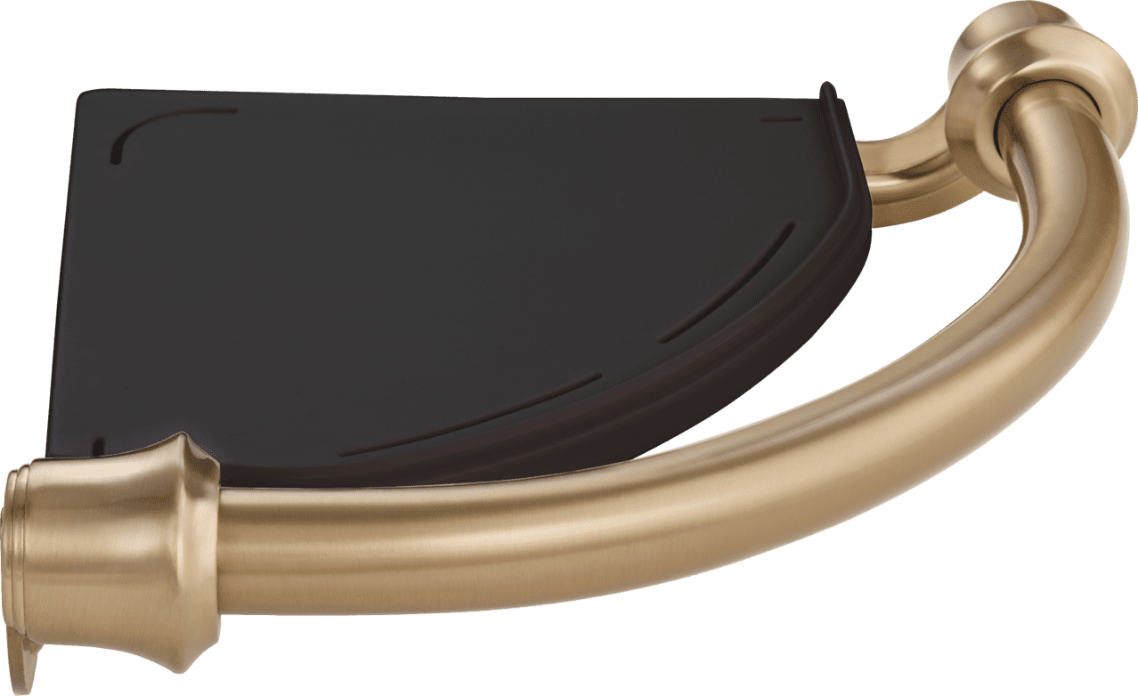 Decor Assist Traditional 8.75 in. W Corner Shelf with Assist Bar in Champagne Bronze