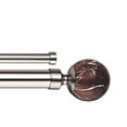 thumbnail image 1 of Decor Avenue Brown Marble Double Window Curtain Rod Set, 28 to 48-inch, Satin Nickle, 1 of 3
