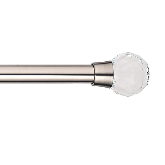Decor Avenue Cut Acrylic Single Window Curtain Rod Set, 66 to 120-inch, Satin Nickle