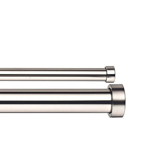 Decor Avenue End Cap Double Window Curtain Rod Set, 28 to 48-inch, Satin Nickle
