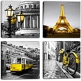 thumbnail image 1 of Decor Bedroom Paris Eiffel Tower Wall Art Canvas Print Black and White Wall Art Decoration Living Room 16x16 inch x4 Panel, 1 of 4