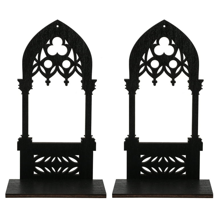 NOBRAND Decor Candle Gothic Black Candelabra Tealight Wall Holder Crystal Shelf Vintage Wall Mounted Size 20x9cm