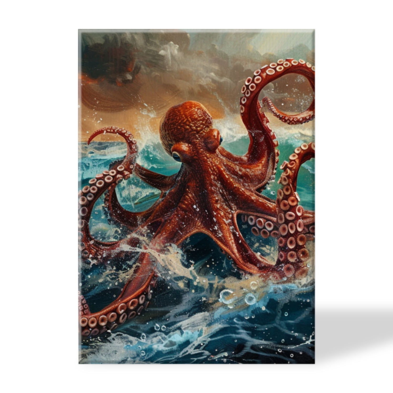 Decor Canvas Prints Framed Art Wall,Octopus With Eight Arms Leaping Out ...