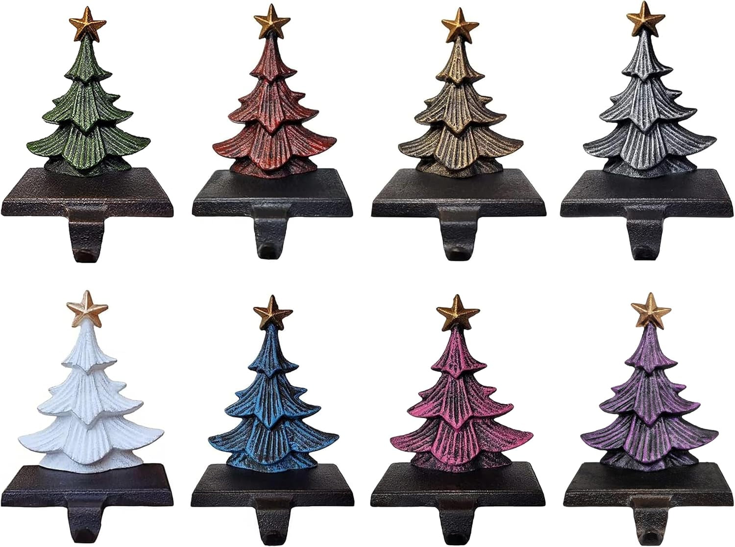 Decor, Cast Iron Christmas Tree Stocking Holders, Choose Your own Color ...