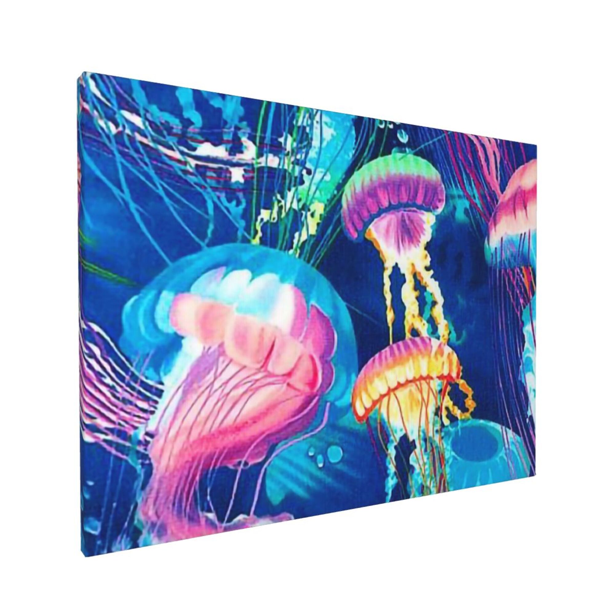 Decor Cool Corlorful Jellyfish Wall Decor Bathroom Canvas Painting