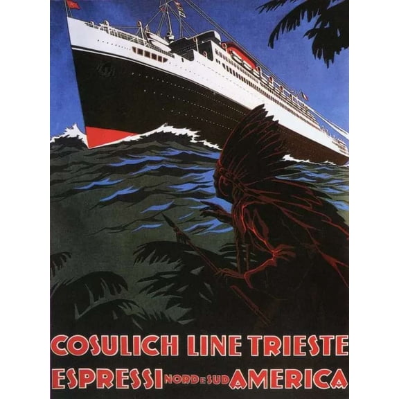 Decor Cosulich line triest Travel Poster.Home interior Decoration. Wall Art. 11 x 17 Inch Poster