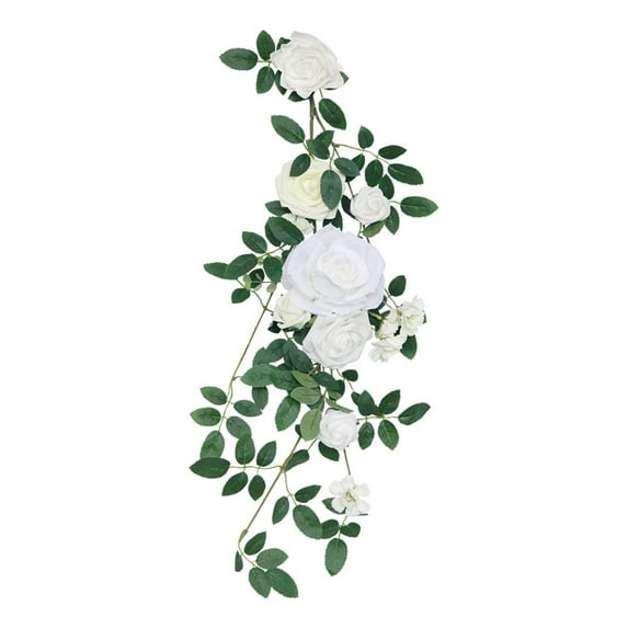 Decor Crafts Artificial Floral Swag Fashion Celebration Chair Pews Decor Artificial Flower for Wedding Party Entryway White