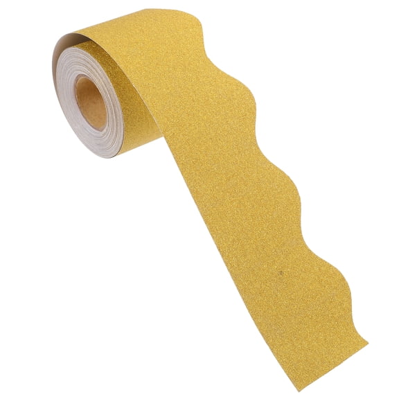 LIOOBO Plated Gold Wave Bulletin Board Border Paper Decorative Trim for Classroom and Party Decoration