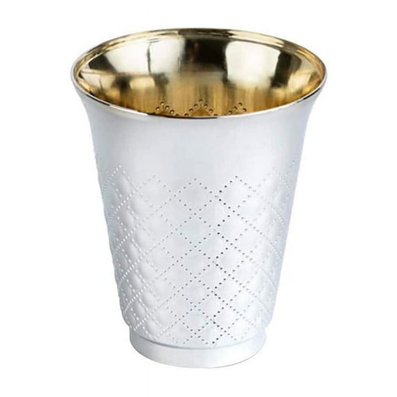 Decor Diamond Silver wine Kiddush Cup with Saucers 5.5oz., Perfect for Passover & All Jewish Celebrations: 500 Cups