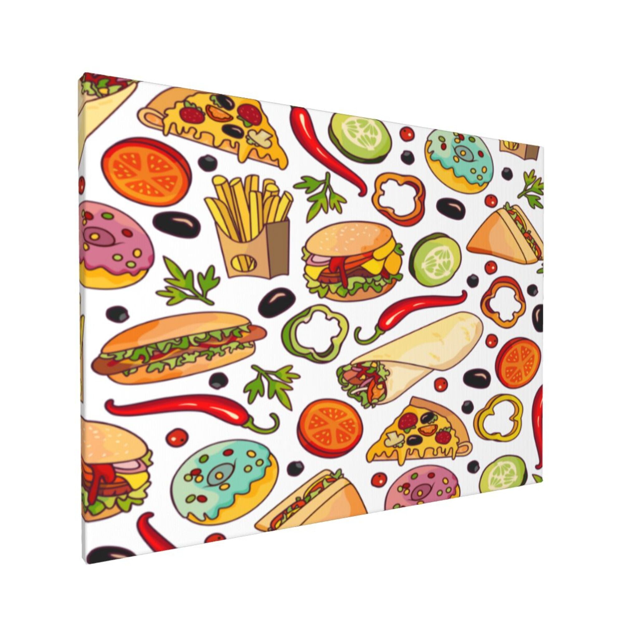 Decor Fast Food Wall Decor Bathroom Canvas Painting Modern Decorations Framed Artwork For