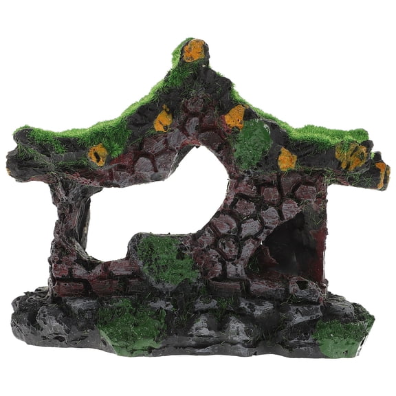 Decor Fish Tank Accessories Jumping Spider Landscaping Moss Cottage Shelter Delicate Aquarium Resin