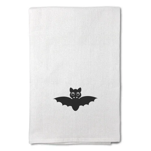 Decor Flour Kitchen Towels Black Bat Halloween Cleaning Supplies Dish Towels