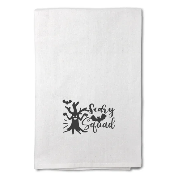 Decor Flour Kitchen Towels Scary Squad Halloween Cleaning Supplies Dish Towels