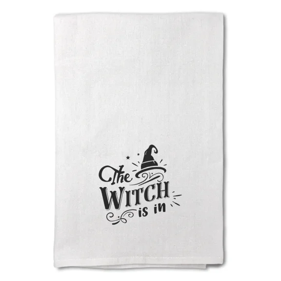 Decor Flour Kitchen Towels The Witch Is In Style A Cleaning Supplies Dish Towels