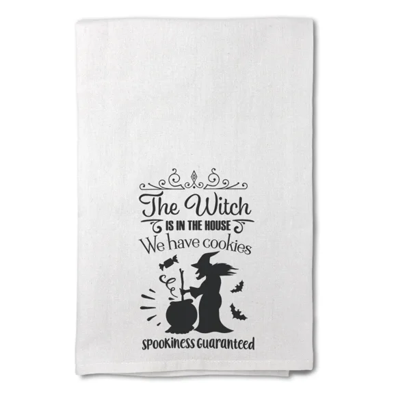 Decor Flour Kitchen Towels Witch Is House We Have Cookies Spookiness Guaranteed