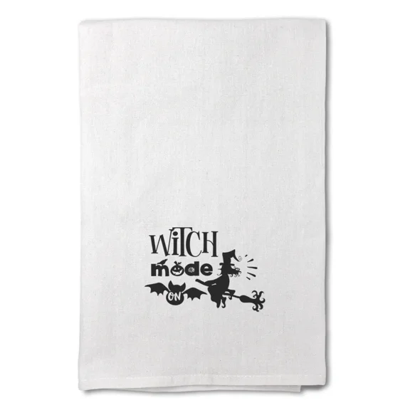 Decor Flour Kitchen Towels Witch Made 1 Halloween Cleaning Supplies Dish Towels