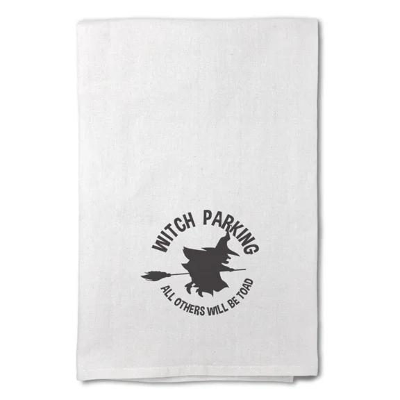 Decor Flour Kitchen Towels Witch Parking Halloween Cleaning Supplies Dish Towels