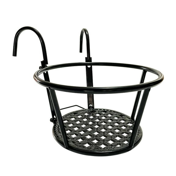GETAJGHSD Black Metal Hanging Plant Stand Railing Flower Pot Holder with Strong Load Capacity
