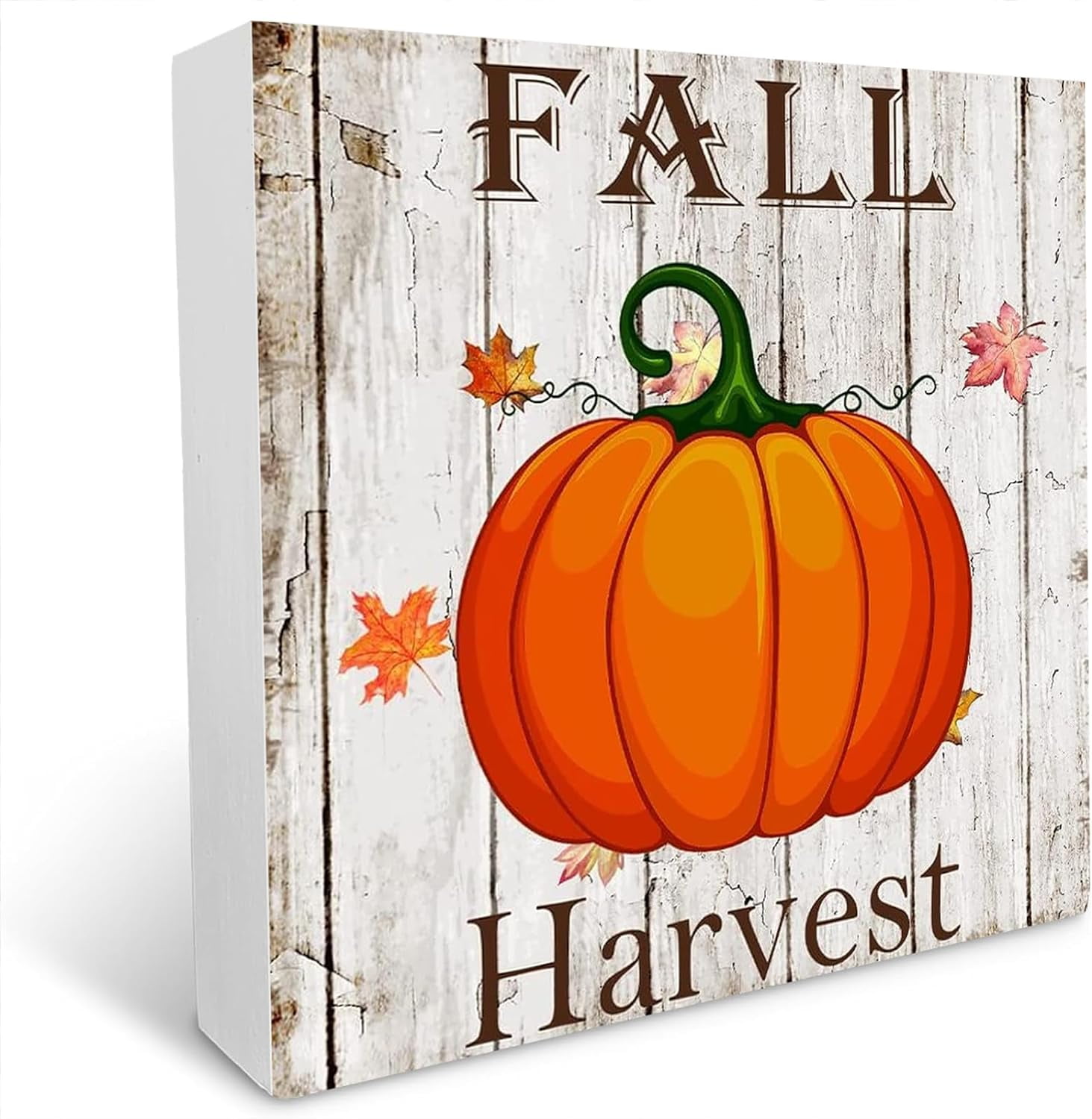 Decor For Home Fall Pumpkin Harvest Wood Box Sign Desk Decor Distressed