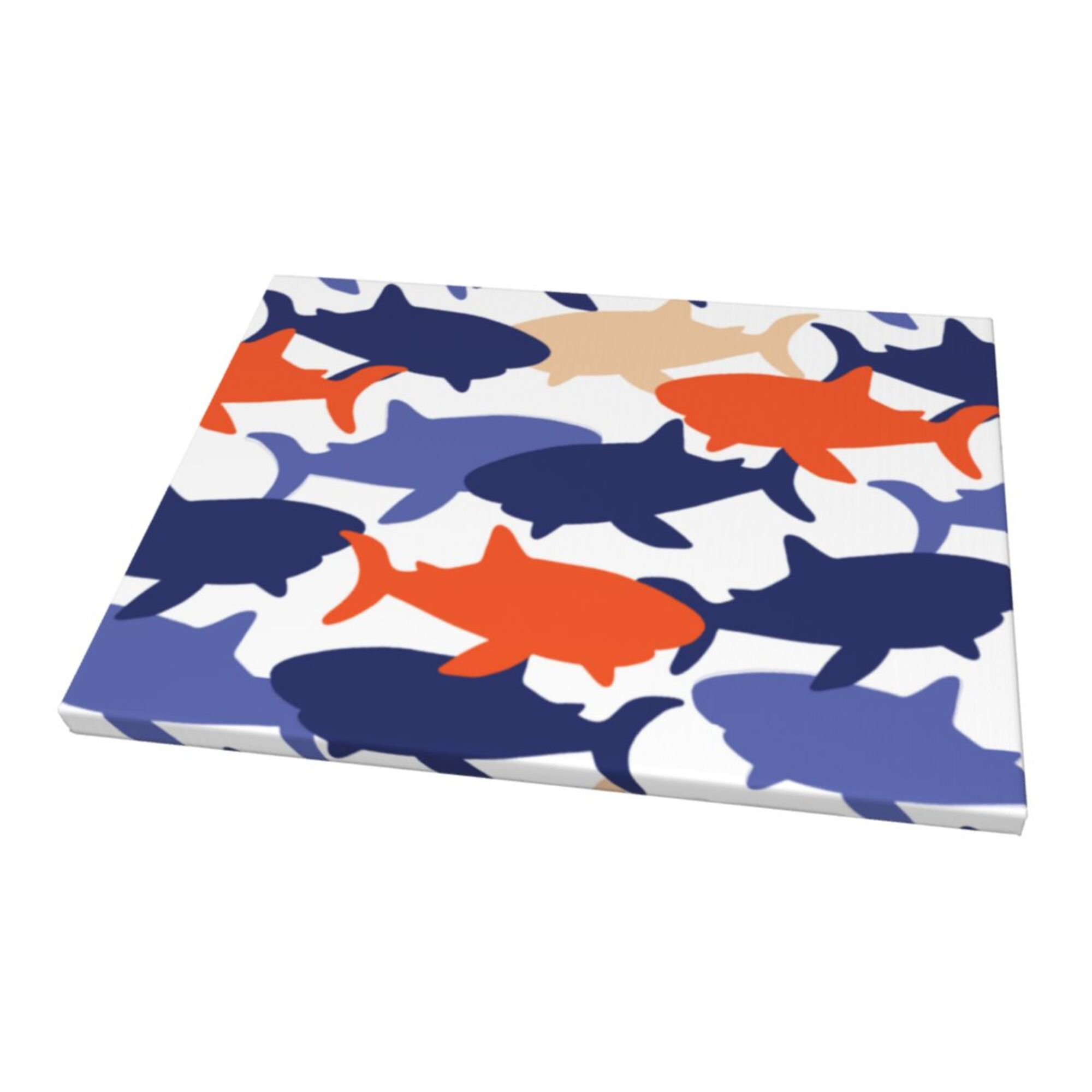 Decor Funny Baby Sharks Wall Decor Bathroom Canvas Painting Modern