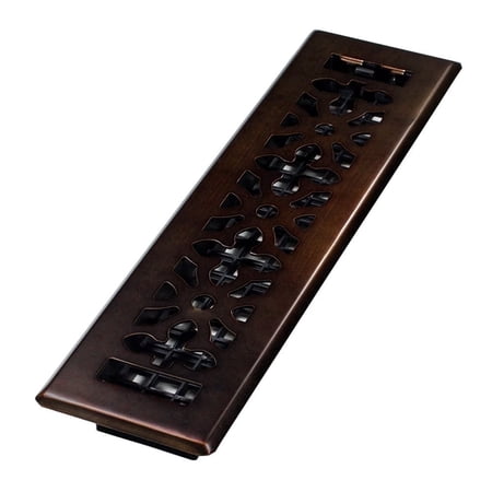 Decor Grates 2x12 Gothic Floor Register Vent Cover, Adjustable Airflow Control, Rubbed Bronze (AGH212-RB)