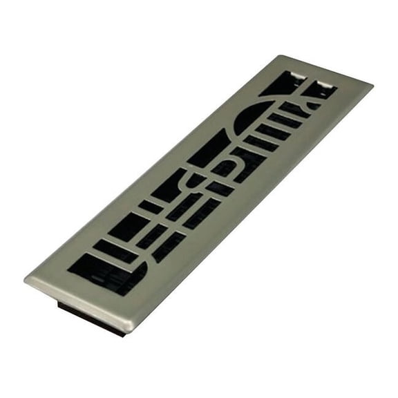 Decor Grates Floor Register 3.75 X 13.5, Plated Nickel, Plated Steel ADH212-NKL