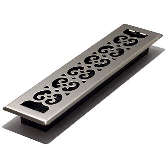 Decor Grates SPH214-NKL Floor Register, 2-Inch by 14-Inch, Brushed Nickel Finish