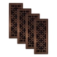 thumbnail image 1 of Decor Grates (4-Pack) 4x12 Gothic Floor Register Vent Cover, Adjustable Airflow Control, Rubbed Bronze (AGH412-RB), 1 of 5