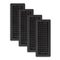 thumbnail image 1 of Decor Grates (4-Pack) LTH412-BLK Lattice Floor Register, 4x12 Inches, Textured Black Finish, 1 of 5