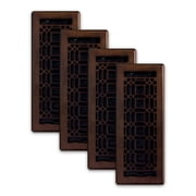 Decor Grates 4-Pack 4x12 New Gothic Steel HVAC Floor Register Vent Cover, Adjustable Airflow Control, Rubbed Bronze