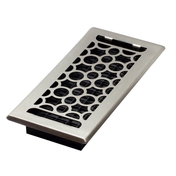 Decor Grates 4x10 Honeycomb Steel HVAC Floor Register Vent Cover, Adjustable Airflow Control, Brushed Nickel, 1 Pack