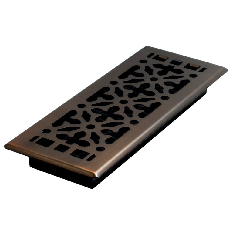 Decor Grates 4 X 12 Gothic Design Steel Plated Rubbed Bronze Floor Register Com