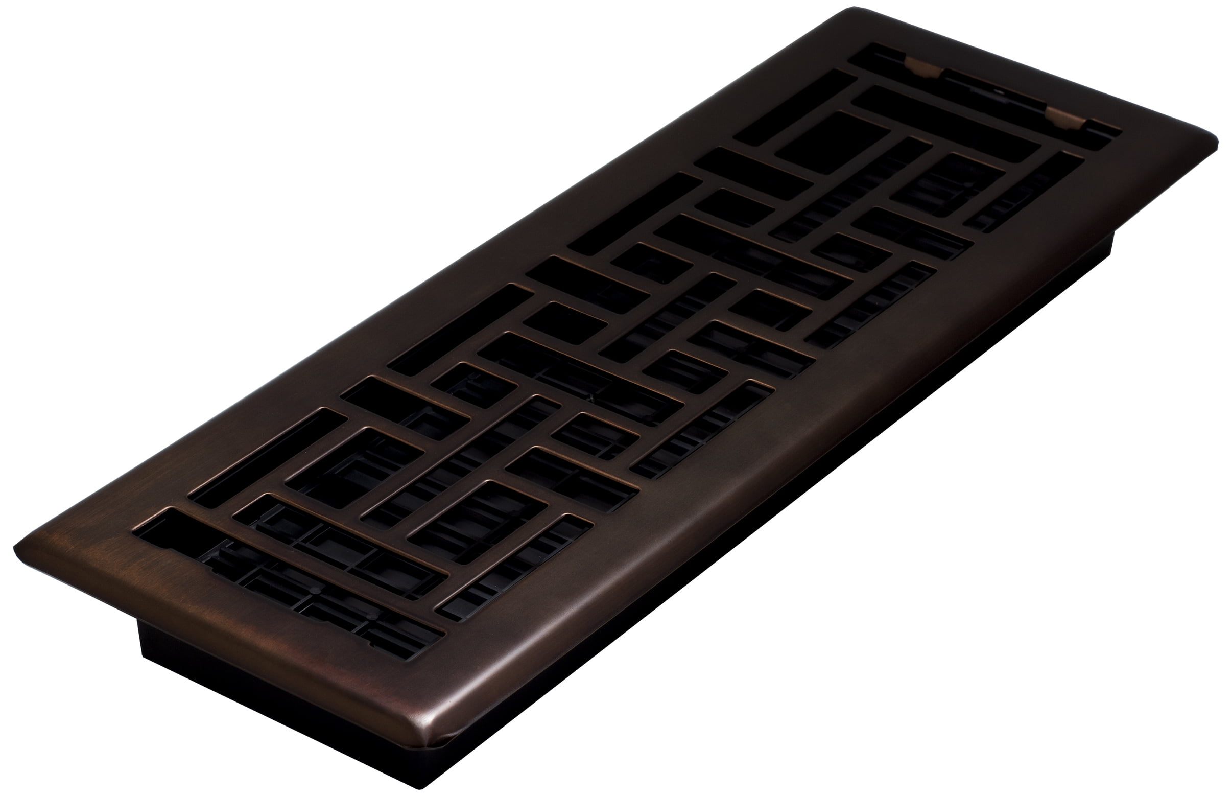 Rubbed Bronze 4" x 14" Decorative Steel Floor Register