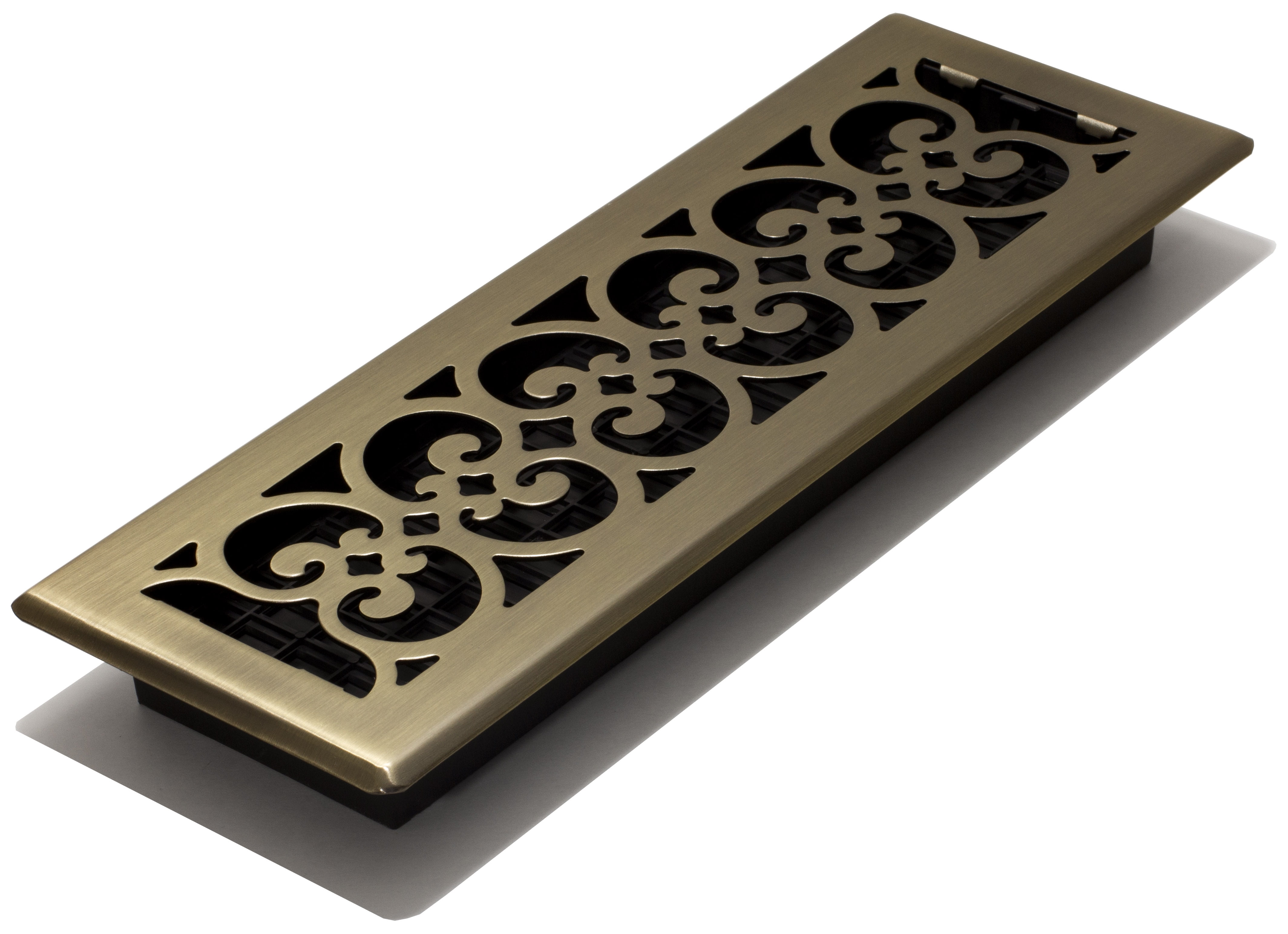Antique Brass Decorative Steel Floor Register 4x14