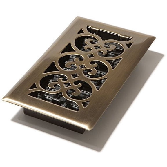 Decor Grates Floor Register 5.5 X 9.5, Antique Brass, Brass SPH408-A