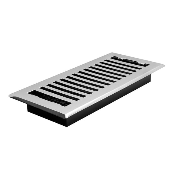 Decor Grates 4x10 Slotted Steel HVAC Floor Register Vent Cover, Adjustable Airflow Control, Chrome, 1 Pack