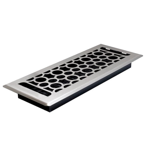 Decor Grates 4x12 Honeycomb Floor Register Vent Cover, Adjustable Airflow Control, Brushed Nickel (HCH412-NKL)
