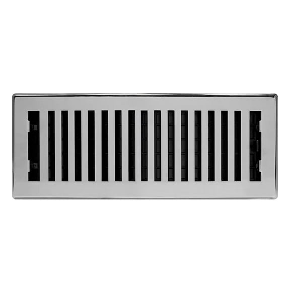 Decor Grates 4x12 Slotted Floor Register Vent Cover, Adjustable Airflow Control, Chrome (SLH412-C)