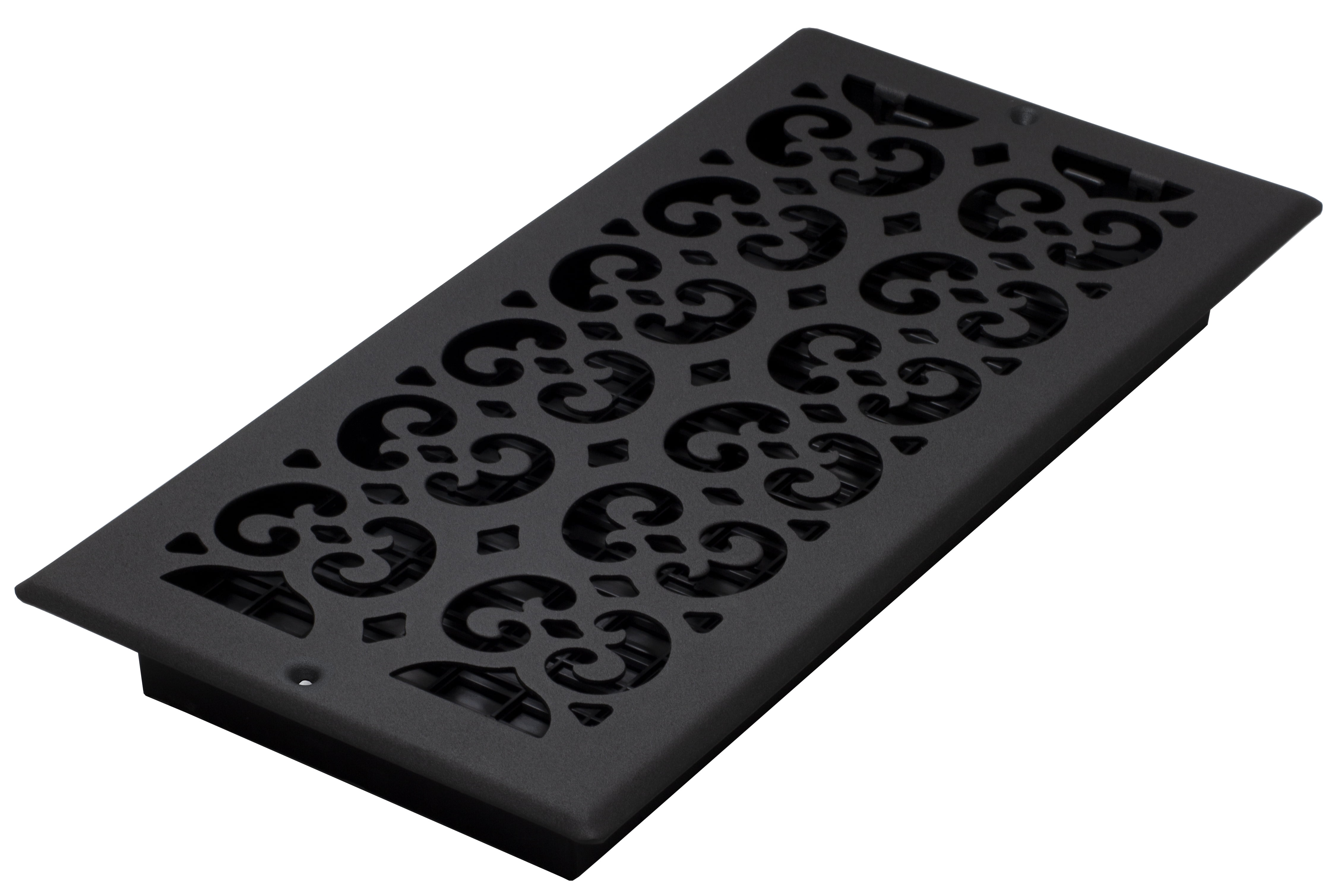 Textured Black Steel Decorative Wall/Ceiling Register 6x14 Inches