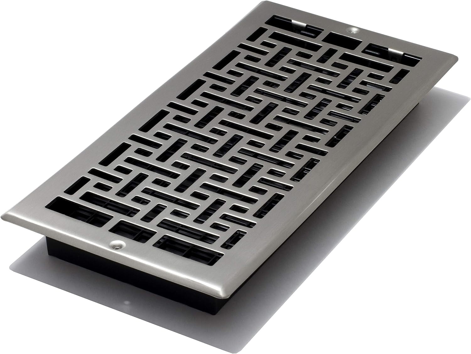 Brushed Nickel Oriental Design Wall Register, 6" x 14"