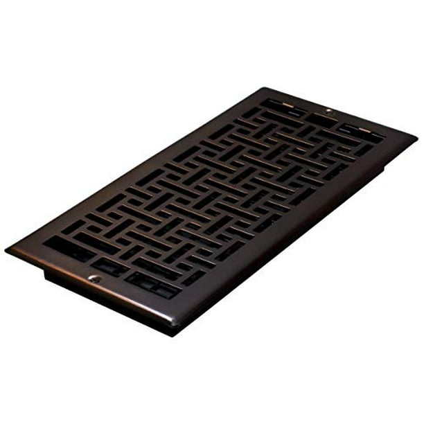 Decor Grates 6" x 14" steel plated rubbed bronze finish oriental design